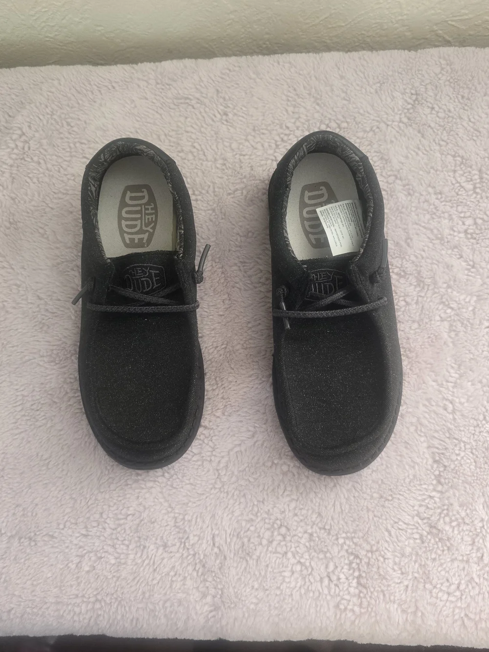 Hey Dude Wally Youth Unisex Loafers - Basic Black - Size 3 Big Boys